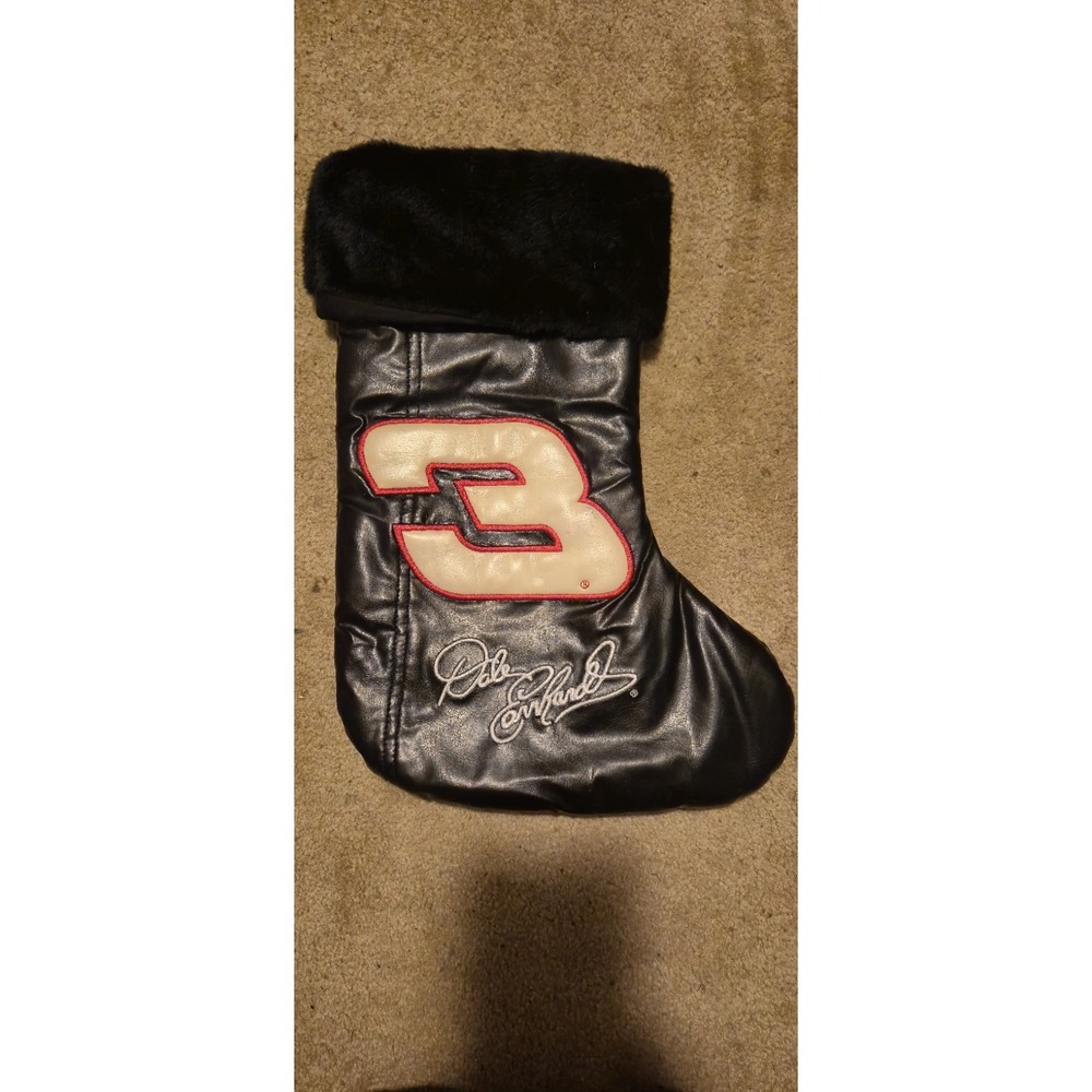Dale Earnhardt Sr #3 NASCAR Christmas Stocking Faux Leather w/ Fur‎ Cuff